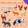 12 Farm Animal Figurines for Kids, Plastic Animal Toys Tiny Portable Farm Creature Figures Playset Montessori Toys Educational Game for Homeschool Preschool Toddler Kids view 2