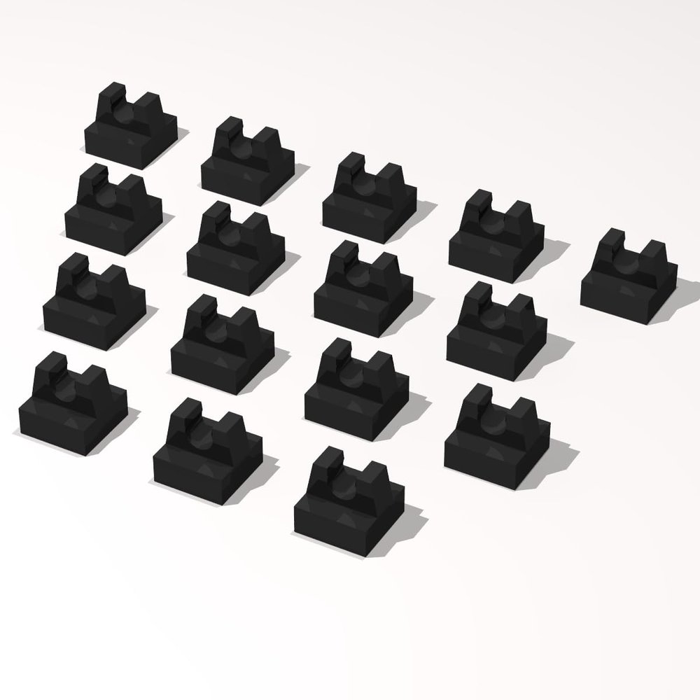 Plwooyur 120 Piece Classic Building Black Clip Tiles Bulk, Tiles Special 1x1 with Clip and Straight Tips Compatible with Major Brands Parts and Pieces