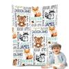 NAZENTI Personalized Baby Boys Blanket, Custom Woodland Blankets with Name, Gifts for Girl Boy Newborn Kid Baby Shower Birthday, Customized Soft Fleece and Sherpa Blanket 30x40 50x60 60x80 Inches 04 view 1