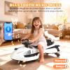 12V Electric Wiggle Car with Pedal, Rechargeable 2-in-1 Swing Car, Drifting Car with Backrests, Anti-Rollover, Spray, Flashing Lights, Music, Bluetooth, for Ages 3 and Up, 150 lbs(White + Black) view 2