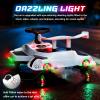 12V Electric Wiggle Car with Pedal, Rechargeable 2-in-1 Swing Car, Drifting Car with Backrests, Anti-Rollover, Spray, Flashing Lights, Music, Bluetooth, for Ages 3 and Up, 150 lbs(White + Black) view 3