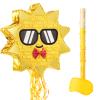 WERNNSAI Sun Pinata-Sunshine Party Decorations pull string Sun Pinata with Blindfold and Bat for Girls Kids Sun Brithday Baby Shower Summer Party Game Supplies view 1