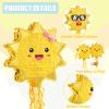 WERNNSAI Sun Pinata-Sunshine Party Decorations pull string Sun Pinata with Blindfold and Bat for Girls Kids Sun Brithday Baby Shower Summer Party Game Supplies view 4