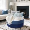 Maliton XXX Large Cotton Rope Blanket Basket, 22" x 22" x 14" Storage Baskets for Organizing, Kids Dog Toy Storage Box Organizer Bins, Blanket Holder for Living Room, Bedroom, Kids Room, Bathroom view 2