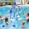 JUKUDAHU Pool Basketball Hoop, Boy Pool Toys for Kids Ages 4-8, 2-in-1 Floating Pool Ring Game with 4 Balls and Pump, Outdoor Swimming Water Play Toy, Summer Water Toys for Kids Adults Age 3-12 view 2