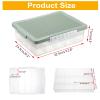 OGANAZI Plastic Organizer Bins for Blocks, Blocks Storage Container with Baseplate Lid Removable Tray, Stackable Double Layer 30 Slots Clear Storage Box Organizer for Bricks, Crafts, Beads(Green) view 3