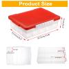 OGANAZI Plastic Organizer Bins for Blocks, Blocks Storage Container with Baseplate Lid Removable Tray, Stackable Double Layer 30 Slots Clear Storage Box Organizer for Bricks, Crafts, Beads(Red) view 3