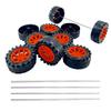 10PCS Toy Car Wheels 2mm Dia Shaft Plastic Car Wheels with 5PCS Shaft Round Rod Axles for RC Car Truck Robot DIY Model Toy Building Accessories (2x16x42mm Orange) view 1