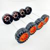 10PCS Toy Car Wheels 2mm Dia Shaft Plastic Car Wheels with 5PCS Shaft Round Rod Axles for RC Car Truck Robot DIY Model Toy Building Accessories (2x16x42mm Orange) view 2