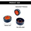 10PCS Toy Car Wheels 2mm Dia Shaft Plastic Car Wheels with 5PCS Shaft Round Rod Axles for RC Car Truck Robot DIY Model Toy Building Accessories (2x16x42mm Orange) view 3