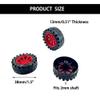 10PCS Toy Car Wheels 2mm Dia Shaft Plastic Car Wheels with 5PCS Shaft Round Rod Axles for RC Car Truck Robot DIY Model Toy Building Accessories (2x14x38mm Red) view 3