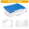 OGANAZI Plastic Organizer Bins for Blocks, Blocks Storage Container with Baseplate Lid Removable Tray, Stackable Double Layer 30 Slots Clear Storage Box Organizer for Bricks, Crafts, Beads(Blue) view 3