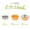 OKAY ORANGE 1 Pack Stainless Steel Toddler Suction Bowls for Baby Plates, 2-in-1 SUS304 Toddlers Bowl & Removable Silicone Suction Kids Bowl for Cereal | Snack | Anti-Scald Non-Toxic Suction Bowls view 4
