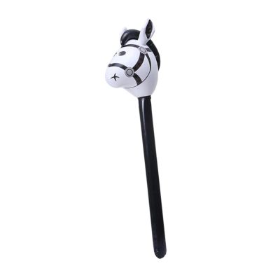 Fancyes Horsehead Stick Toy Blowing up Stick Toy Lightweight Cartoon Funny Kids Riding Stick Gift for Kids Birthday Children 3 Years+, Black