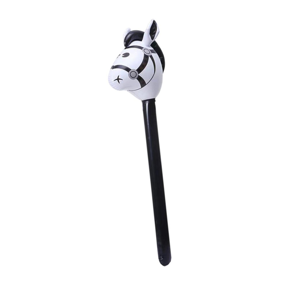 Fancyes Horsehead Stick Toy Blowing up Stick Toy Lightweight Cartoon Funny Kids Riding Stick Gift for Kids Birthday Children 3 Years+, Black
