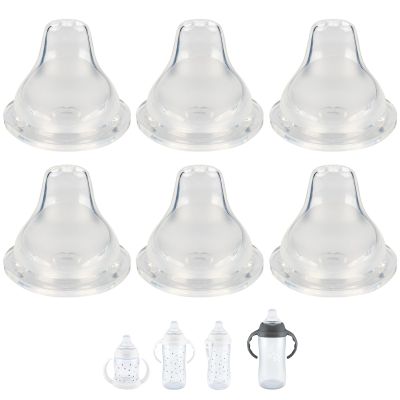 6 Count Replacement Silicone Spout Compatible with NUK, Soft Spout Replacement for NUK Active and Learner Cups, Soft 100% Silicone Sippy Cup Nipples6m+