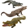 3PCS Crocodile Toy Figures Plastic Alligator Safari Animals Figurines Set for Kids view 1