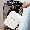 Alomejor Cute Pattern Multifunctional Portable Stroller Diaper Wet Bag Baby Bottle Bag Baby Stroller Bag with Soft Material for Baby Bottles (Olive Embroidery) view 3