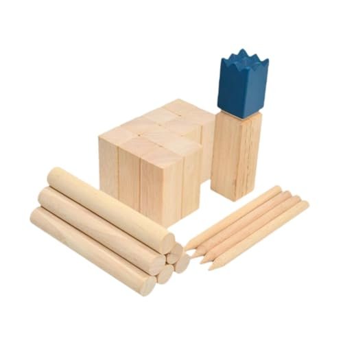 EHJRE Kubb Yard Game Set Wooden Toss Game Set for Outdoor Interactive Fun for Lawn Teenagers