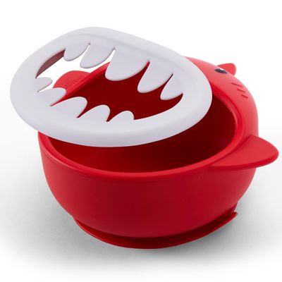 MRPR Chompers Silicone Shark Bowl - Baby & Toddler Suction-bowl - BPA-Free, Microwave & Dishwasher safe - Mess-Free Mealtime - Fun & Durable Snack-bowl for Kids - Strong Suction, Travel-Friendly