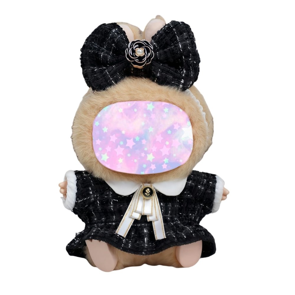 17cm Doll Clothes Set, 3 Pieces Dress Outfit Set for 6.7inch Doll Suit, Luxury Chic Hat & Clothes Accessories for 1st/2nd/3rd Gen Dolls Play & Display (Black)