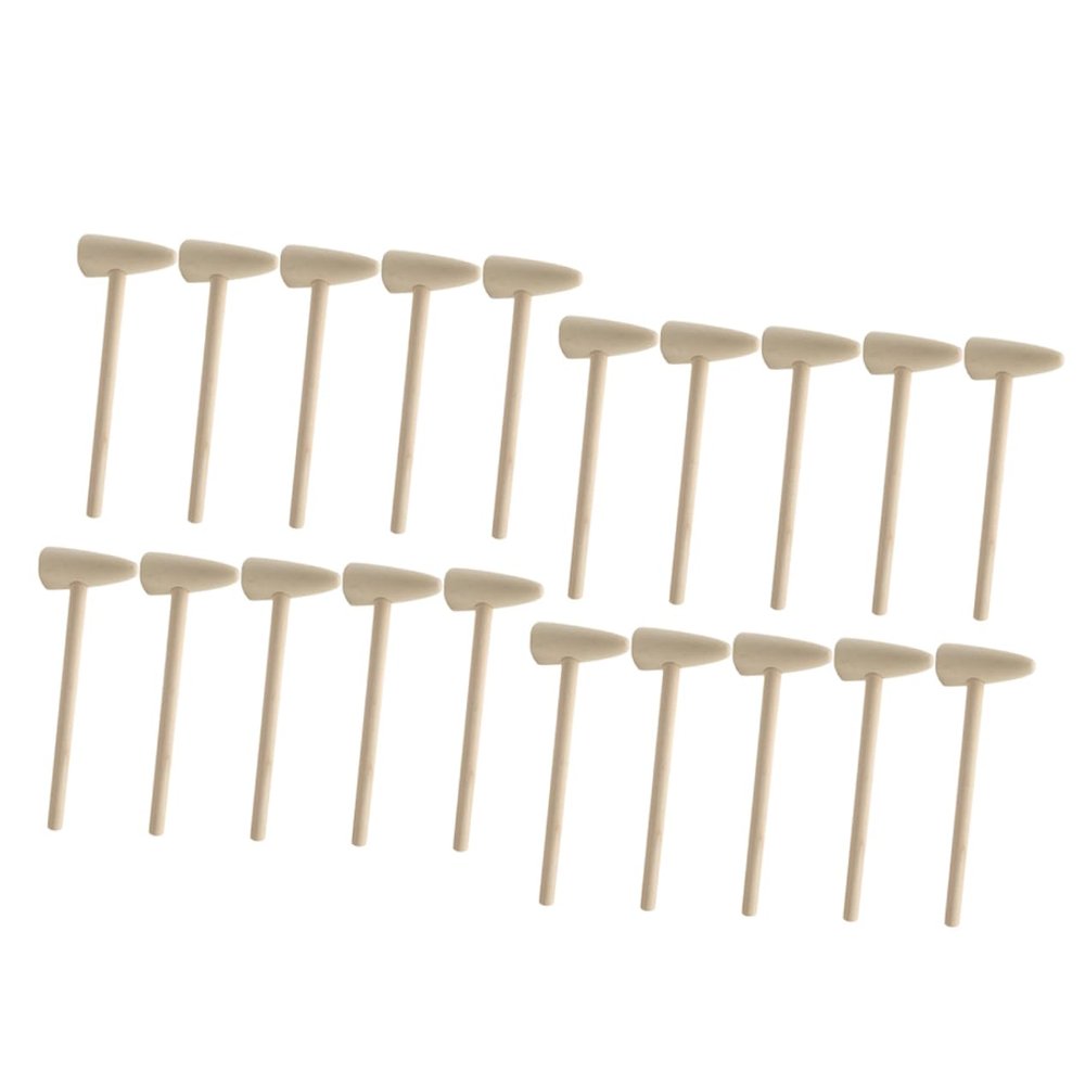 Toyvian 20pcs Mini Wooden Hammers for Boys and Tools Fun Toy Mallets for Hand Training and Creative Play Educational for Boys and Girls