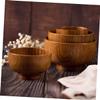 AUTSUPPL 1pc Wooden Bowl Jujube Wood Natural Food Container Wooden Tableware for Rice Snacks Soup Decorative view 2
