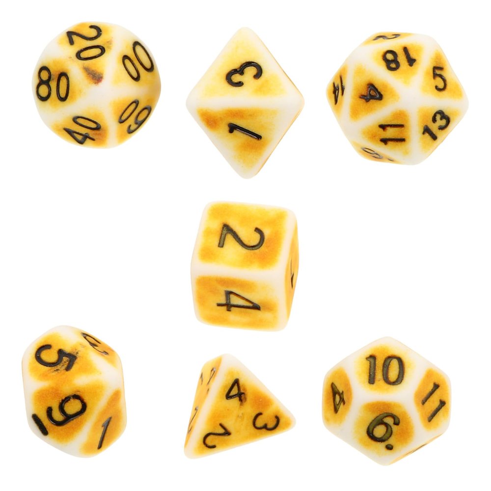 Alasum 1set Vintage Polyhedral Dices Retro Multi-Sided Game Dice for Board Games Party Supplies Material Numbers for Tabletop Gaming