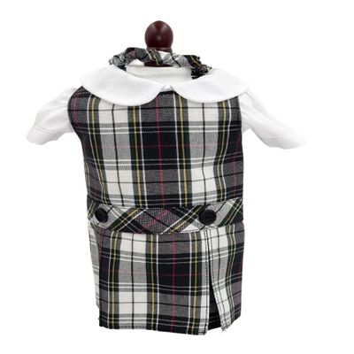 18 inch Doll Outfit-School Plaid Jumper Include Blouse and Hair Accessory/Add on Option: Sock and Shoe (Doll is not Included) (Dropped Waist Jumper Only, Plaid 8B)