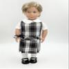 18 inch Doll Outfit-School Plaid Jumper Include Blouse and Hair Accessory/Add on Option: Sock and Shoe (Doll is not Included) (Dropped Waist Jumper Only, Plaid 8B) view 2
