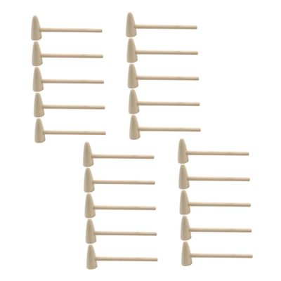 NAMOARLY 20pcs Boys and Girls Mini Mallets Lightweight Wooden Hammers for Creative Play Cake Decorating and DIY Projects Safe Polished Surface for Boy Girl