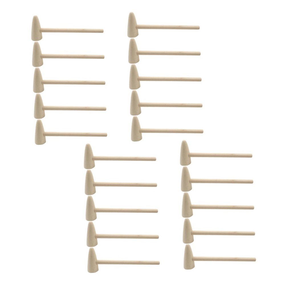NAMOARLY 20pcs Boys and Girls Mini Mallets Lightweight Wooden Hammers for Creative Play Cake Decorating and DIY Projects Safe Polished Surface for Boy Girl