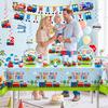 202Pcs Chugga Chugga Two Two Party Decorations Serves 25 Guests, 2nd Birthday Decorations for Boys Include Banner, Plates, Tablecloth, Balloons, Cake Topper, Cupcake Toppers, Train Birthday view 2