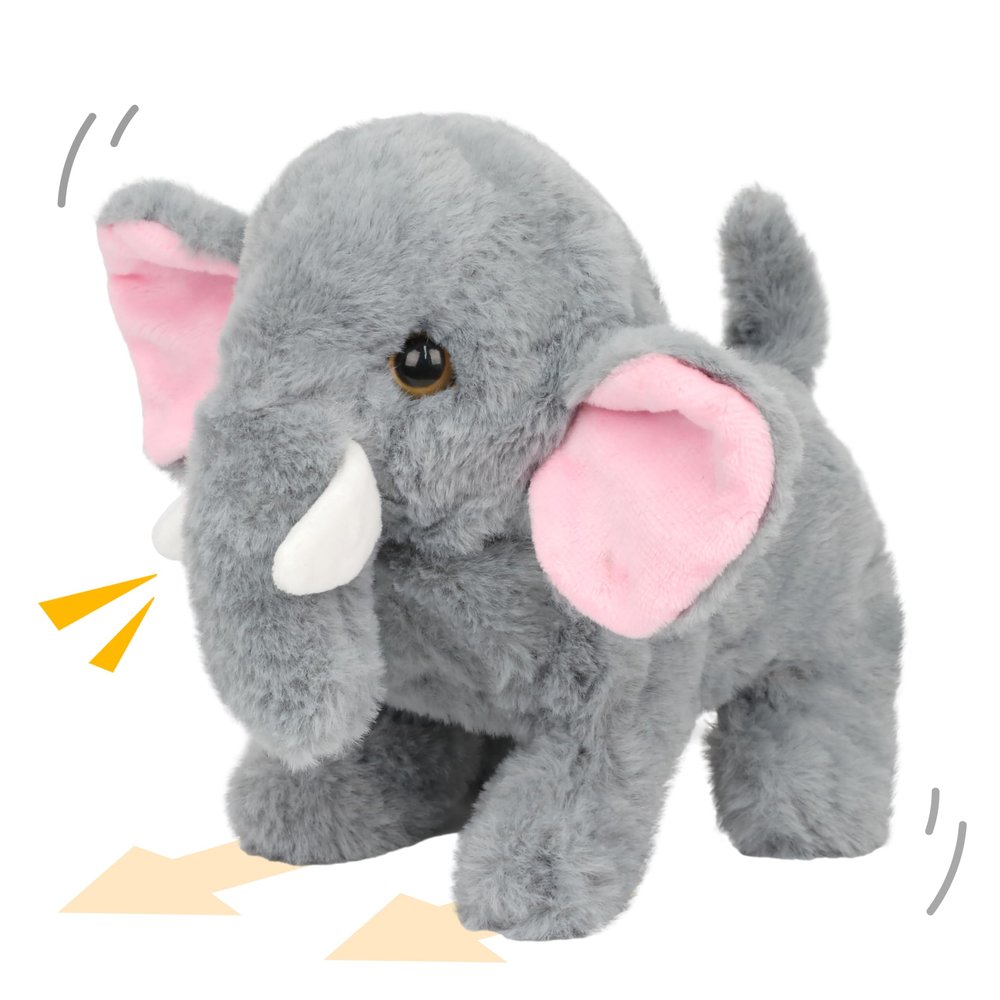 Cuteoy Walking Elephant Stuffed Animal Speaking Roar Plush Electric Interactive Animated Plushies Toy for Girls Boys Birthday