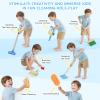 Dreamon Wooden Toddler Cleaning Set - 11Pcs Kids Cleaning Toy Set with 3-in-1 Kids Vacuum That Really Works, Montessori Cleaning Toys with Broom and Mop Set for Toddlers Girls Boys Age 3-6 view 4