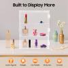 11x14x4 Inch 3-Tier Acrylic Display Case with Door - Clear Freestanding Organizer Shelf for Collectibles, Pops, Action Figures, Dolls, Toys, Cosmetics & Home Decor view 2