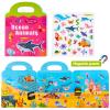 Magnetic Portable Playboard Ocean Animal Reusable Sticker Book for Toddler, Refrigerator Magnet Educational Learning Toys Travel Stickers Activity Books for Kids Girls Boys Age 3+ Birthday Gifts view 1