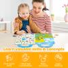 Magnetic Portable Playboard Ocean Animal Reusable Sticker Book for Toddler, Refrigerator Magnet Educational Learning Toys Travel Stickers Activity Books for Kids Girls Boys Age 3+ Birthday Gifts view 3