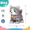 Cuteoy Walking Gray Cat Stuffed Animal Talking Wagging Nodding Educational Plush Kitty Toy Electric Interactive Animated Plushies for Girls Boys Birthday view 2