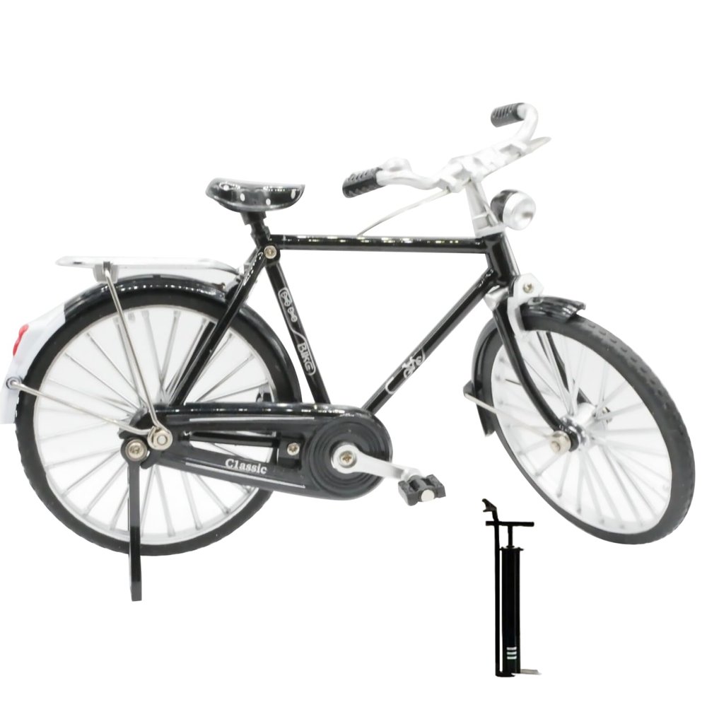 DAGIJIRD Mini Bike Model with Inflator, 1: 10 Alloy Miniature Cycling Finger Toy