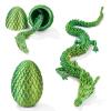3D Printed Dragon Egg with Dragon Inside, 12'' Dragon Figurine Toy for Kids Desk Toys, Articulated Animals Dinosaur Fidget Toy for Kids 5-7 8-12 Dino Eggs for Boys Girls Home DecorYellow Green view 1