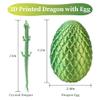 3D Printed Dragon Egg with Dragon Inside, 12'' Dragon Figurine Toy for Kids Desk Toys, Articulated Animals Dinosaur Fidget Toy for Kids 5-7 8-12 Dino Eggs for Boys Girls Home DecorYellow Green view 3