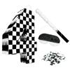 AVXINSOK Checkered Number 4 Pinata with Stick and Blindfold Black and White Race Car Pinata for Kids 4th Birthday Anniversary Racing Car Party Supplies view 1