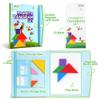 BenBen Travel Tangram Puzzle with Magnetic Wooden Shapes, Extra Large Dual-Sided Magnet Surface, Color Pattern IQ Book, Road Trip Car Plane Game, Educational STEM Travel Toys for Kids Adults view 2