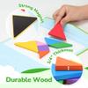 BenBen Travel Tangram Puzzle with Magnetic Wooden Shapes, Extra Large Dual-Sided Magnet Surface, Color Pattern IQ Book, Road Trip Car Plane Game, Educational STEM Travel Toys for Kids Adults view 4