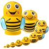 Seenelling 10 Pcs Wooden Handmade Russian Nesting Dolls Toys Animal Russian Cute Nesting Dolls for Christmas Home Decor Birthday Gift(Yellow Bee) view 1