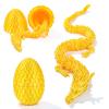 3D Printed Dragon Egg, 12Inch Crystal Dragon with Egg, Full Articulated Crystal Dragon in Egg Desk Toys, Adults Fidget Animals Toys for Autism ADHD GiftSilk Gold view 1