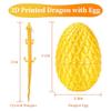 3D Printed Dragon Egg, 12Inch Crystal Dragon with Egg, Full Articulated Crystal Dragon in Egg Desk Toys, Adults Fidget Animals Toys for Autism ADHD GiftSilk Gold view 3
