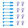 8PCS TGCWENG Universal RC Body Clips w/Pull Tabs Car Clips R Clips for All 1/10 1/12 Scale TRX4 Losi HPI Arrma Kyosho Himoto RC Car Truck Crawler Body Shell Upgrades (1.2mm Purple Clips+Blue Pull) view 1