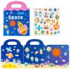 Magnetic Portable Playboard 30 PCS Space Exploration Learning Toys Fridge Magnets for Toddlers Age 3+ Refrigerator Magnets for Kids Girls Boys Birthday Gifts Reusable Activity Books Travel Toy view 1